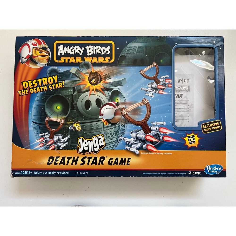 Hasbro Angry Birds Star Wars Jenga Death Star Game A2845 Exclusive Chewie Figure